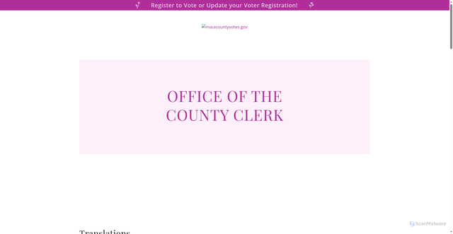 Security scan screenshot of https://mauicountyvotes.gov/