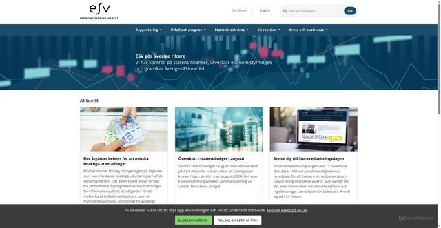 Security scan screenshot of https://www.esv.se/