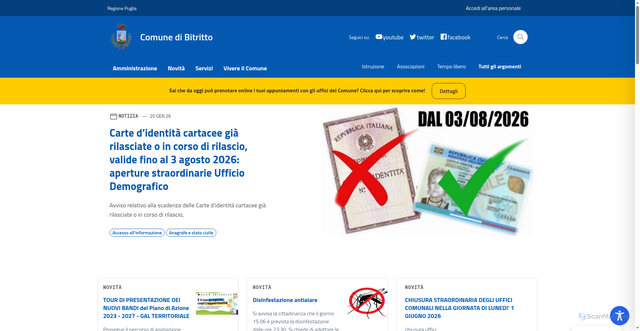 Security scan screenshot of https://www.comune.bitritto.ba.it