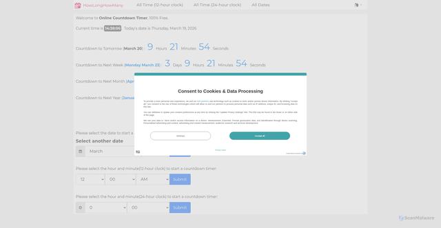 Security scan screenshot of https://howlonghowmany.com