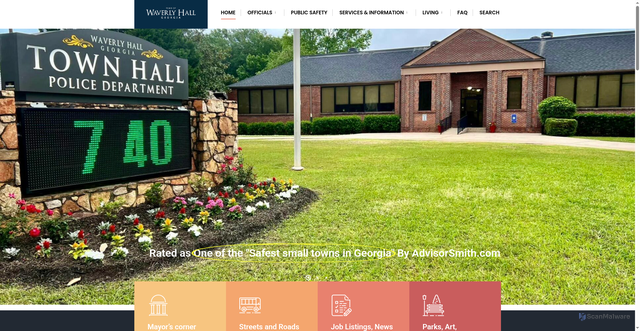Security scan screenshot of https://www.waverlyhallga.gov/