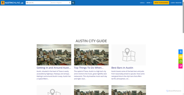 Security scan screenshot of https://www.austinonline.us/guide