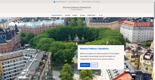 Security scan screenshot of https://notary-public.se