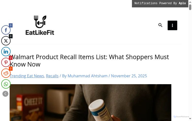 Security scan screenshot of https://eatlikefit.com/walmart-product-recall-items-list/
