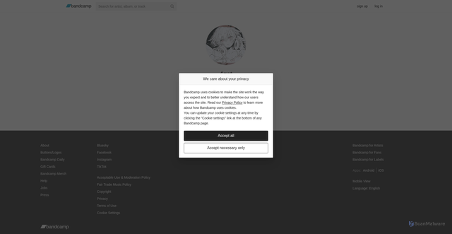 Security scan screenshot of https://4get.bandcamp.com/