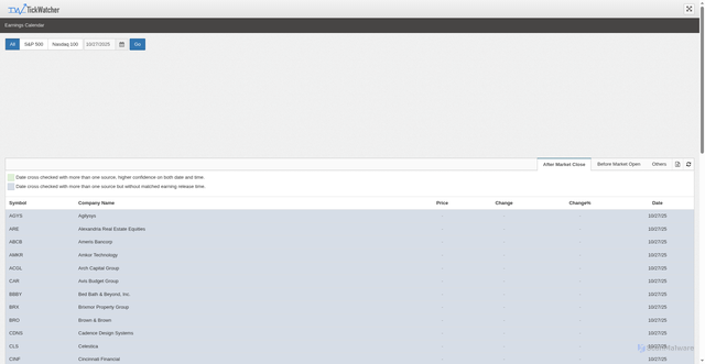 Security scan screenshot of https://earnings.tickwatcher.com/