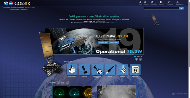 Security scan screenshot of https://www.goes-r.gov/