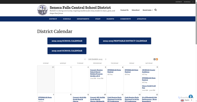 Security scan screenshot of https://www.senecafallscsd.org/district-calendar