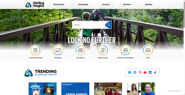 Security scan screenshot of https://sterlingheights.gov/