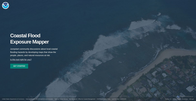 Security scan screenshot of https://coast.noaa.gov/floodexposure/