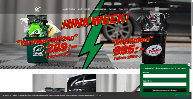 Security scan screenshot of https://www.turtlewax.se/