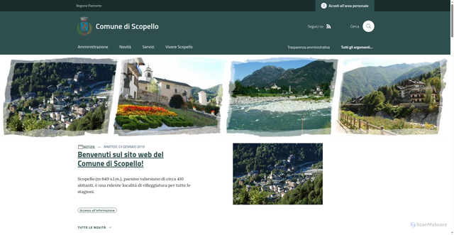 Security scan screenshot of www.comune.scopello.vc.it