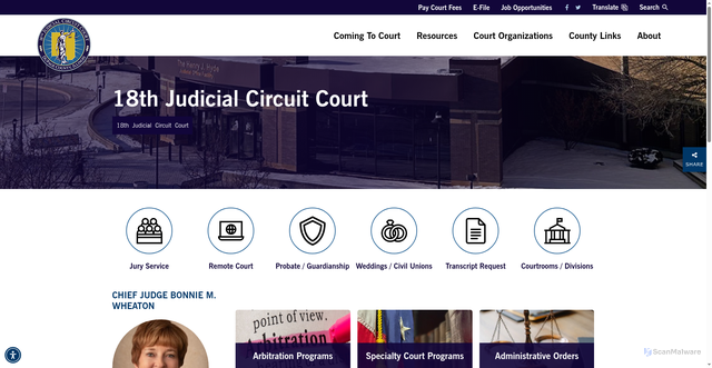 Security scan screenshot of https://www.dupagecourts.gov/18th_judicial_circuit_court/