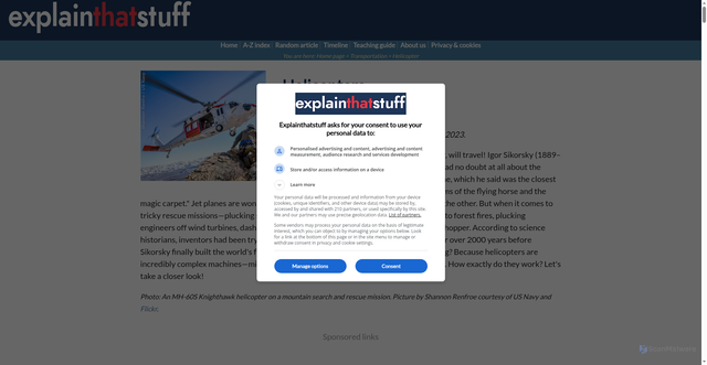 Security scan screenshot of https://www.explainthatstuff.com/helicopter.html