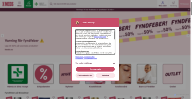 Security scan screenshot of https://meds.se
