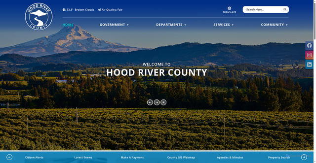 Security scan screenshot of https://www.hoodrivercounty.gov/