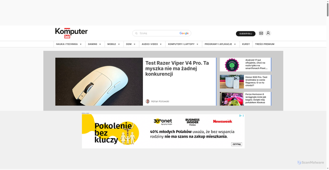 Security scan screenshot of https://komputerswiat.pl