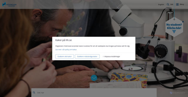 Security scan screenshot of https://www.hh.se/