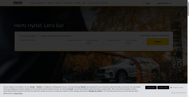 Security scan screenshot of https://link.hertz.com