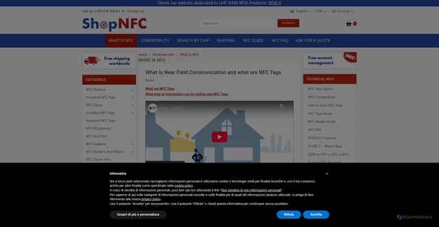 Security scan screenshot of https://www.shopnfc.com/en/content/9-what-is-nfc