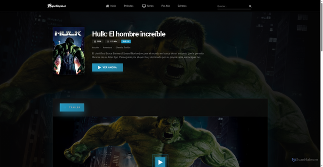 Security scan screenshot of https://pelisplus.yt/movies/hulk-el-hombre-increible/