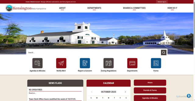 Security scan screenshot of https://kensingtonnh.gov/
