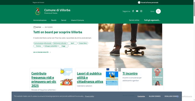 Security scan screenshot of https://www.comune.villorba.tv.it/home