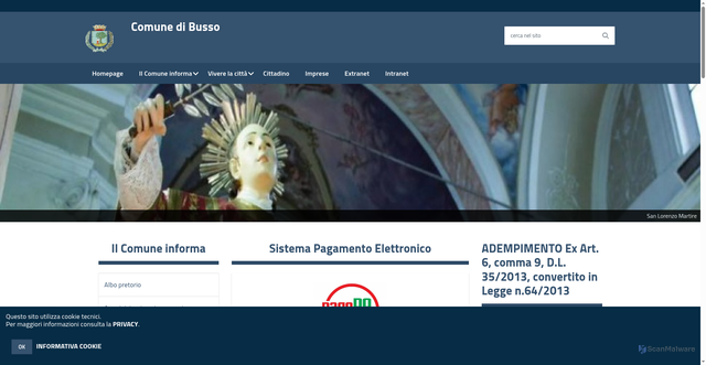 Security scan screenshot of https://www.comune.busso.cb.it/hh/index.php