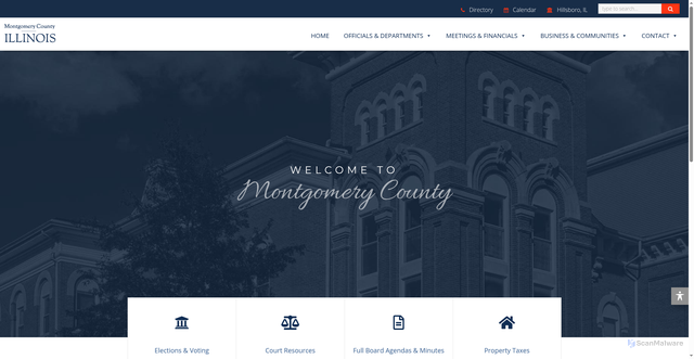 Security scan screenshot of https://montgomerycountyil.gov/