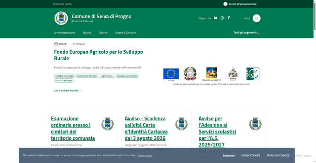 Security scan screenshot of https://www.comuneselvadiprogno.it
