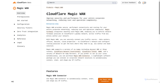 Security scan screenshot of https://cloudflare-docs-config.pages.dev/magic-wan/