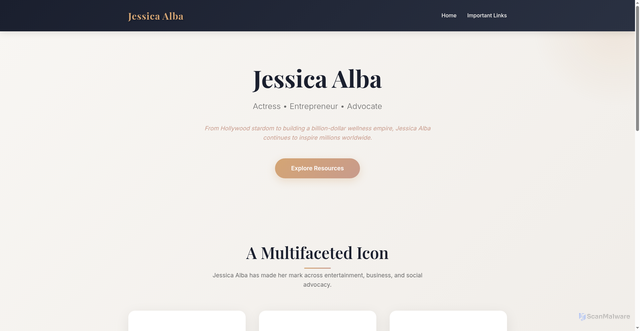 Security scan screenshot of https://www.jessicaalba.net/