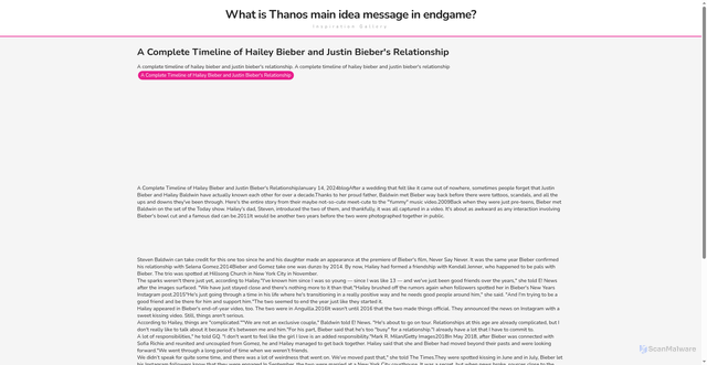 Security scan screenshot of https://rasastudiobytes-dp86h10thygo.edgeone.app/a-complete-timeline-of-hailey-bieber-and-justin-biebers-relationship.html