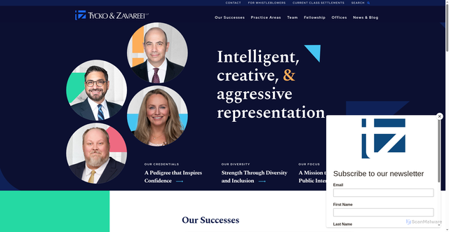 Security scan screenshot of https://www.tzlegal.com/