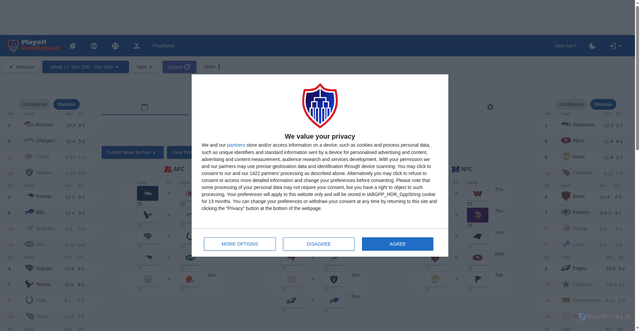 Security scan screenshot of https://v2.playoffpredictors.com/football/nfl/6F0486D5-2E84-4043-BCC1-D1F3BA9195A3/official