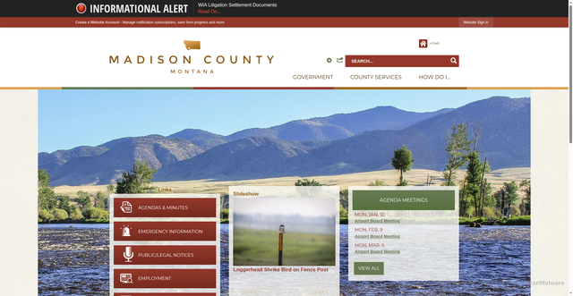 Security scan screenshot of https://madisoncountymt.gov/