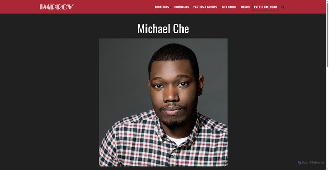 Security scan screenshot of https://improv.com/comic/michael+che/