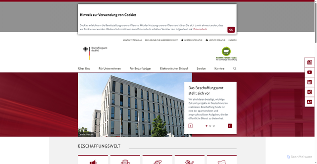 Security scan screenshot of https://www.bescha.bund.de/DE/Home/home_node.html