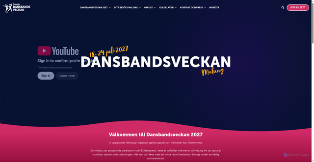 Security scan screenshot of https://dansbandsveckan.se