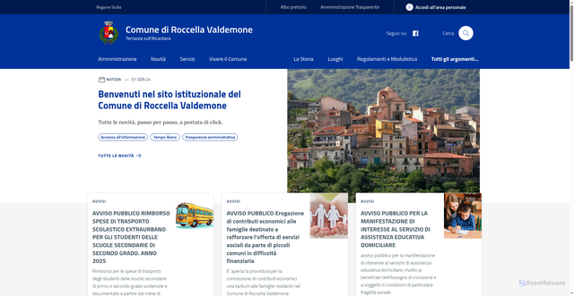 Security scan screenshot of https://www.comune.roccellavaldemone.me.it/