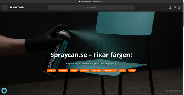 Security scan screenshot of https://spraycan.se