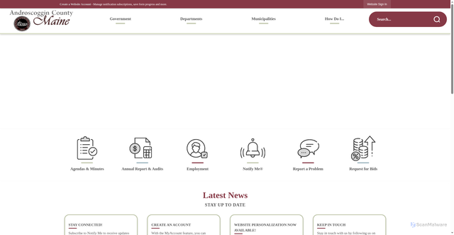 Security scan screenshot of https://androscoggincountymaine.gov/