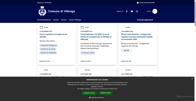 Security scan screenshot of https://www.comune.villongo.bg.it/it