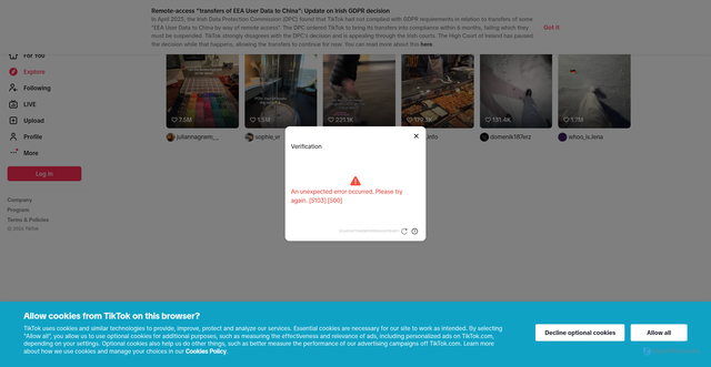 Security scan screenshot of https://www.tiktokw.us