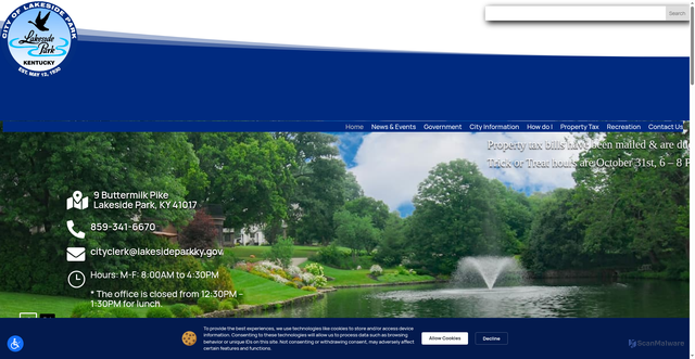 Security scan screenshot of https://lakesideparkky.gov/