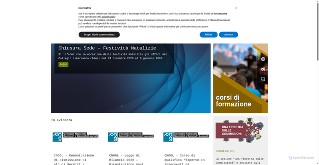 Security scan screenshot of https://www.collegiogeometri.mb.it/it/