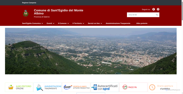 Security scan screenshot of https://www.comune.santegidiodelmontealbino.sa.it/