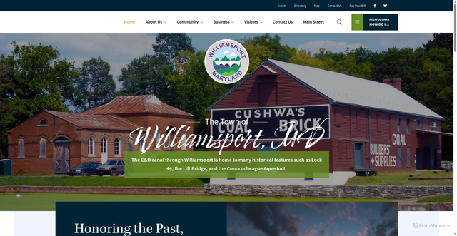 Security scan screenshot of https://williamsportmd.gov/