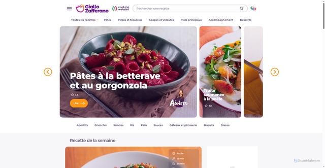 Security scan screenshot of https://www.giallozafferano.fr
