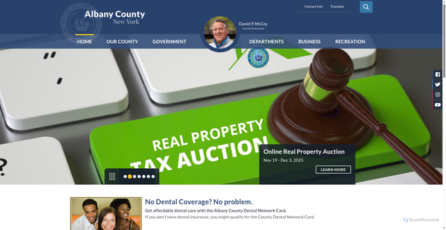 Security scan screenshot of https://www.albanycountyny.gov/